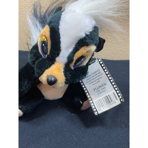 Vintge Disney Bambi Flower Skunk Plush Tags New Old Stock - Picture 6 of 7